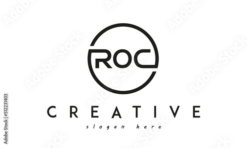 Print op canvas initial ROC three letter logo circle black design