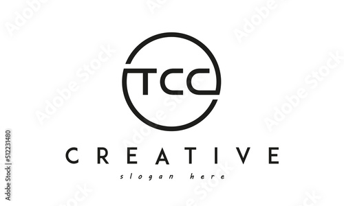 initial BC three letter logo circle black design