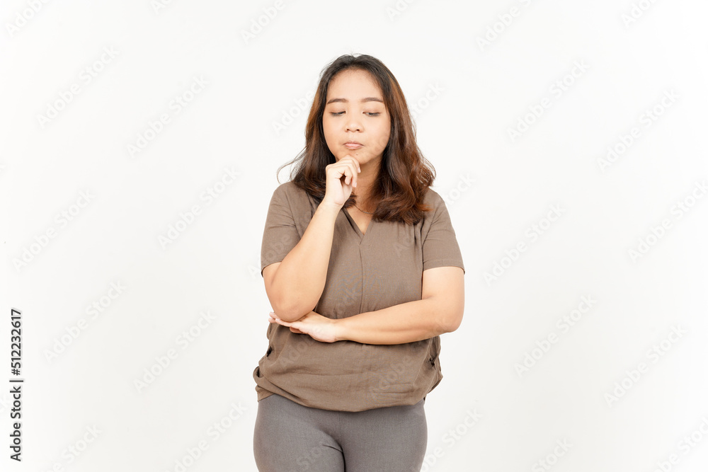 Thinking gesture of Beautiful Asian Woman Isolated On White Background Thinking gesture of Beautiful Asian Woman Isolated On White Background