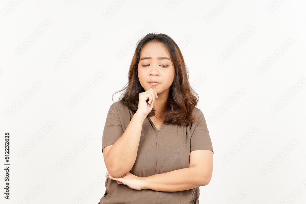 Thinking gesture of Beautiful Asian Woman Isolated On White Background Thinking gesture of Beautiful Asian Woman Isolated On White Background