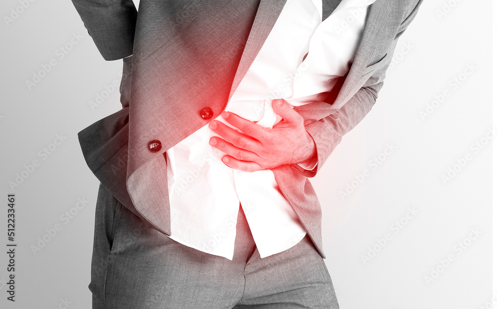 Foto de concept of Gastritis symptoms or Digestive system disease signs