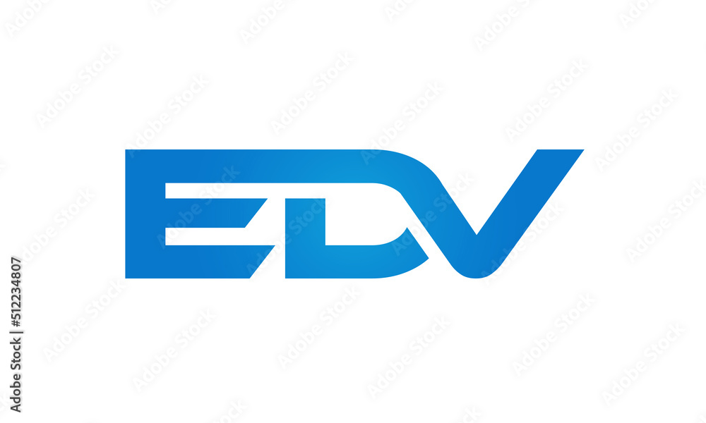 Connected EDV Letters logo Design Linked Chain logo Concept Connected EDV Letters logo Design Linked Chain logo Concept