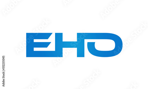 Connected EHO Letters logo Design Linked Chain logo Concept 