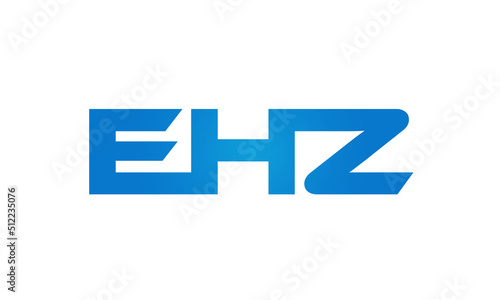 Connected EHZ Letters logo Design Linked Chain logo Concept 