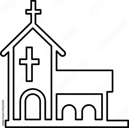 Church bulding line icon set. Icons of christian religion. Flat style line art.eps