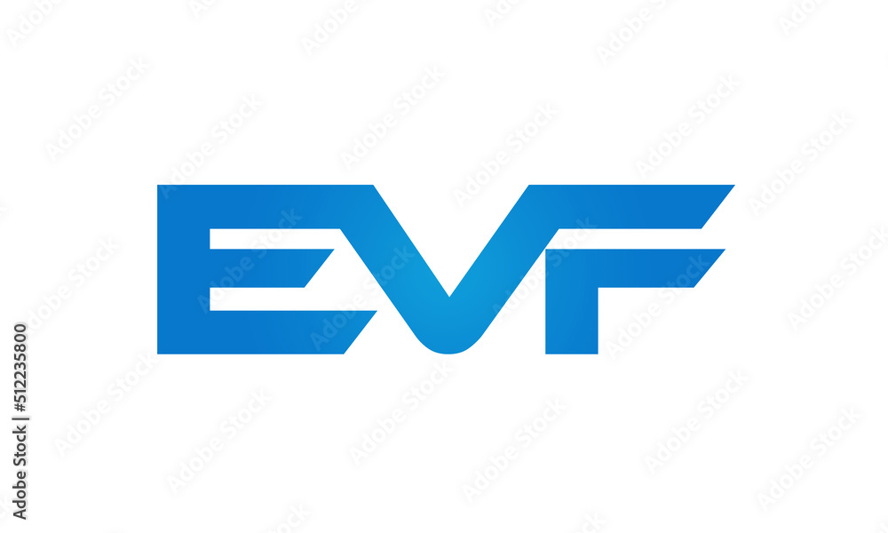 Connected EVF Letters logo Design Linked Chain logo Concept Connected EVF Letters logo Design Linked Chain logo Concept
