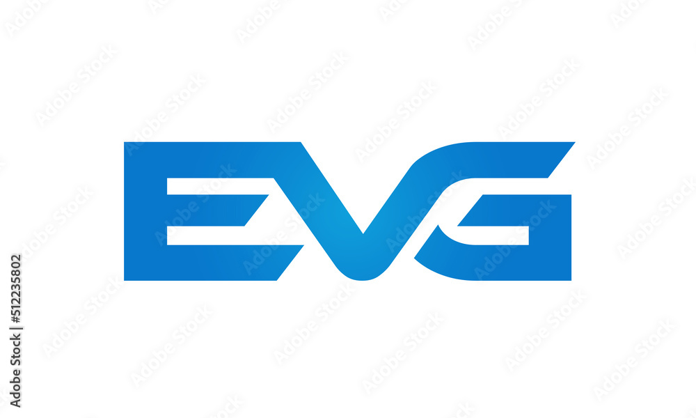 Connected EVG Letters logo Design Linked Chain logo Concept Connected EVG Letters logo Design Linked Chain logo Concept