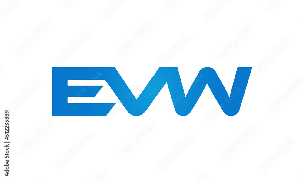 Connected EVW Letters logo Design Linked Chain logo Concept Connected EVW Letters logo Design Linked Chain logo Concept