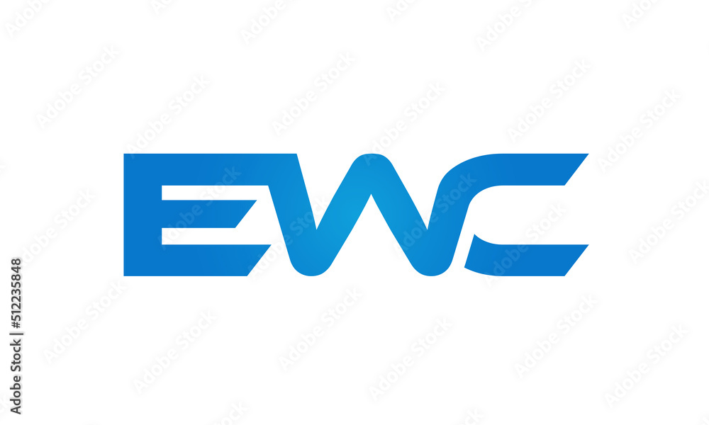 Connected EWC Letters logo Design Linked Chain logo Concept Connected EWC Letters logo Design Linked Chain logo Concept
