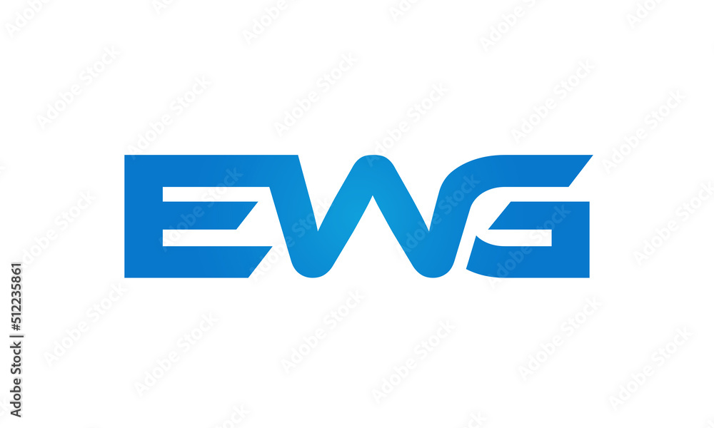 Connected EWG Letters logo Design Linked Chain logo Concept Connected EWG Letters logo Design Linked Chain logo Concept
