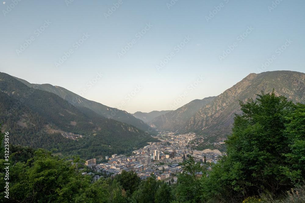 Cityscape in Summer of Andorra La Vella, Andorra