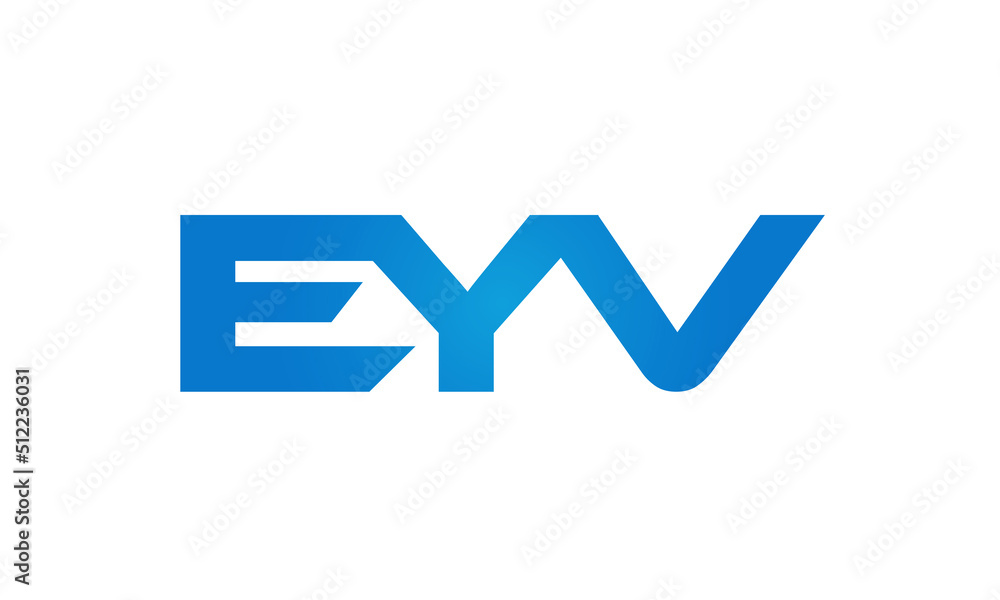 Connected EYV Letters logo Design Linked Chain logo Concept Connected EYV Letters logo Design Linked Chain logo Concept