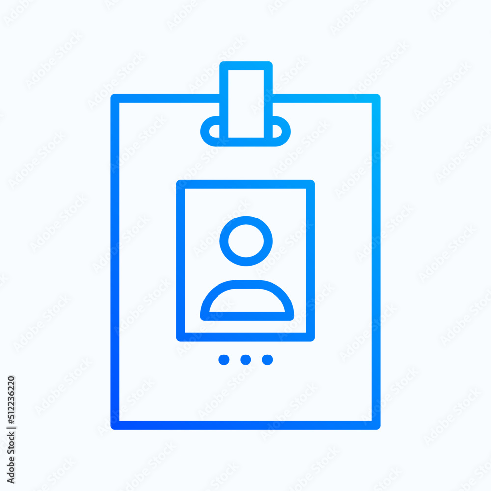 Identity card outline flat icon illustration Identity card outline flat icon illustration