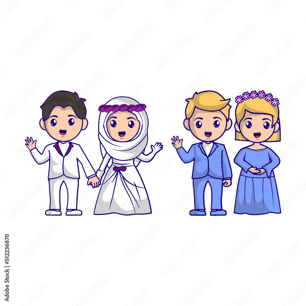 Bride and groom couple wedding illustration Bride and groom couple wedding illustration