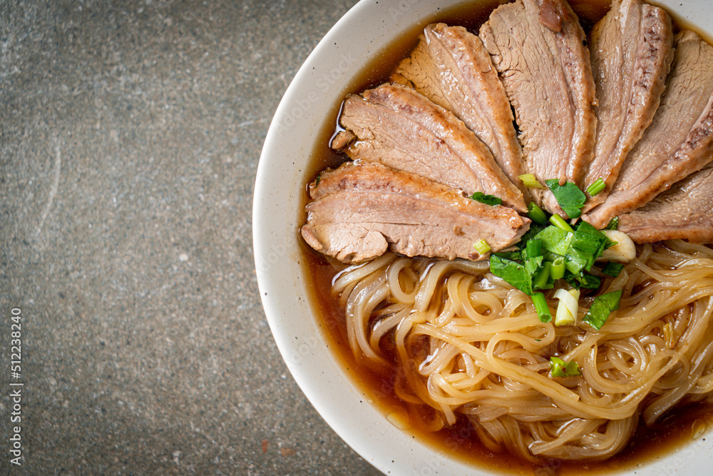 duck noodles with stewed duck soup Stock Photo | Adobe Stock