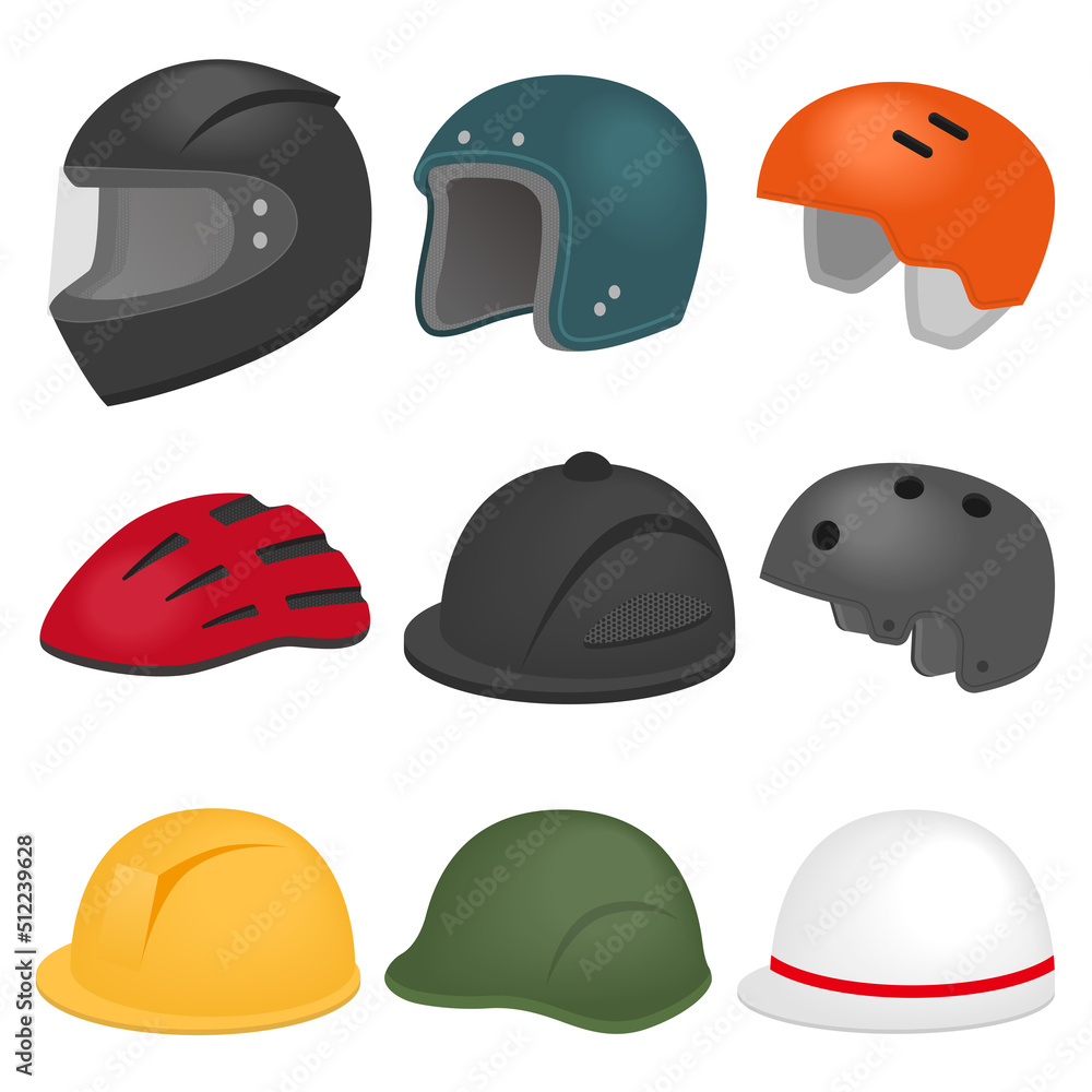 ヘルメットのイラストセット ヘルメットのイラストセット