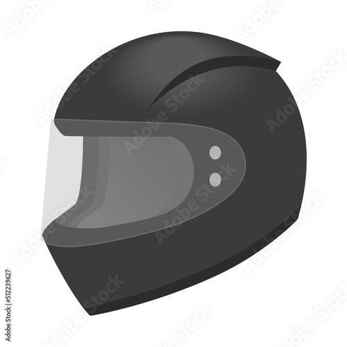 フルフェイスのヘルメットのイラスト