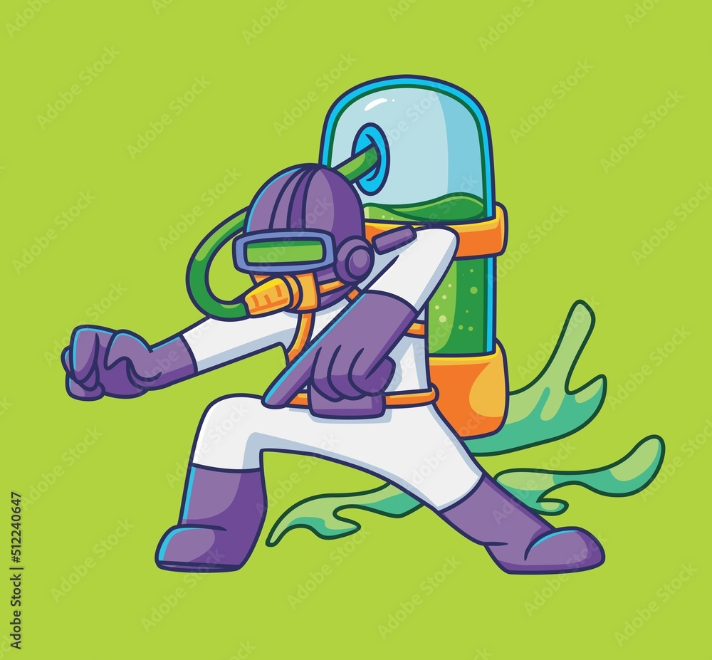 cute cartoon astronaut karate. Isolated cartoon person illustration. Flat Style vector