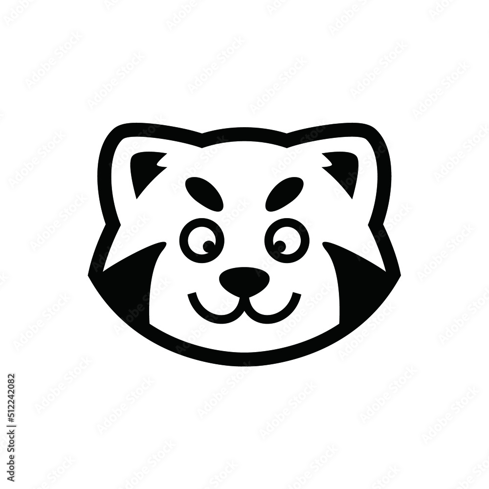 Head cat character vector template. Cute cat vector