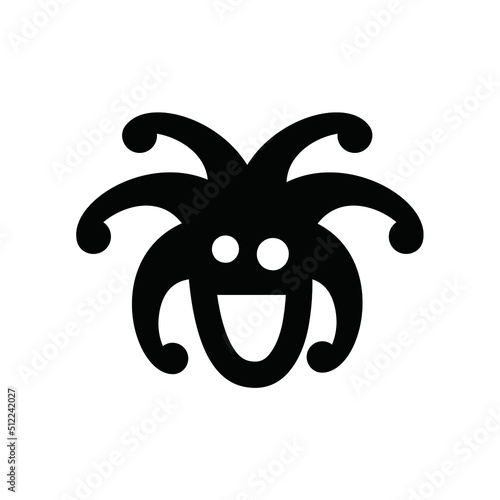joker head vector. black pierrot logo photo