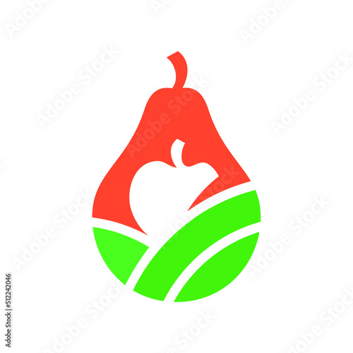 Apple & pear logo concept. Fruit logo vector