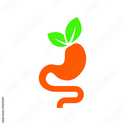 leaf with gastric vector icon