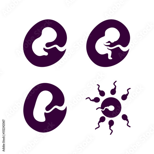 set of icons for pregnancy stage vector.