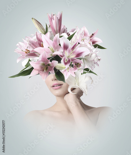 Collage of beautiful woman ...