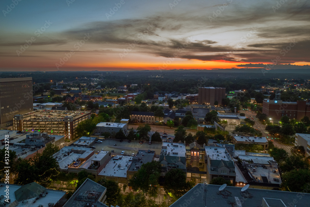 Sunset over Greenville, SC