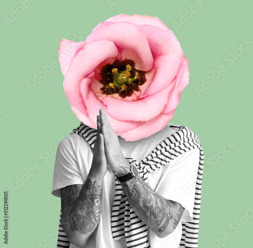 Tattooed man with beautiful...