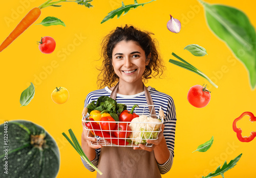 Young housewife with basket...