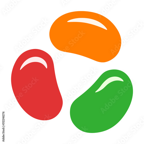 Jellybeans or jelly beans flat vector color icon for food apps and websites