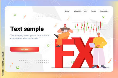 businesspeople team working together on FX foreign stock exchange global financial market forex banking concept