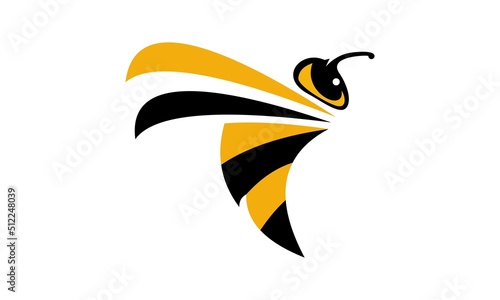 logo flying bee illustration