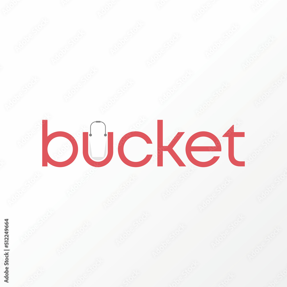 Simple and unique letter or word BUCKET with handle image graphic icon logo design abstract concept vector stock. Can be used as symbol related to home watermark or monogram Simple and unique letter or word BUCKET with handle image graphic icon logo design abstract concept vector stock. Can be used as symbol related to home watermark or monogram
