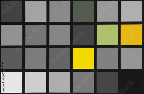 Yellow Color Group - Color Checkerboard, Modern Color Theory, Global Color Wheel, Color Strategist, Color Grading, Color Space, Color Palette, Hue Angle Color Chart - RGB, Hue, saturation & Luminance. photo