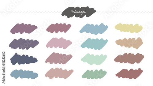 マーカーで試し書きしたようなラフな手描きのイラスト - ニュアンスカラーセット