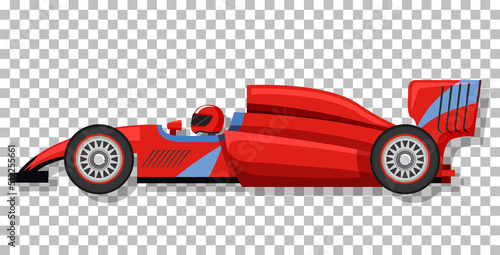A racing car on grid background