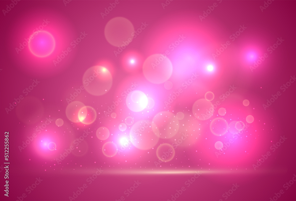 Pink bokeh background, abstract with defocused lights.