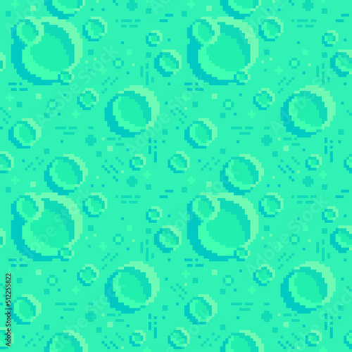 Pixel art moon surface. Crater texture seamless tile backdrop