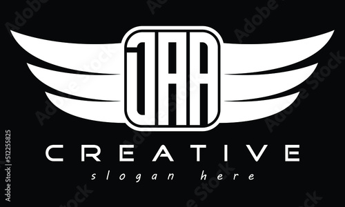 DAA letter Wing typography font logo Design. Vector template