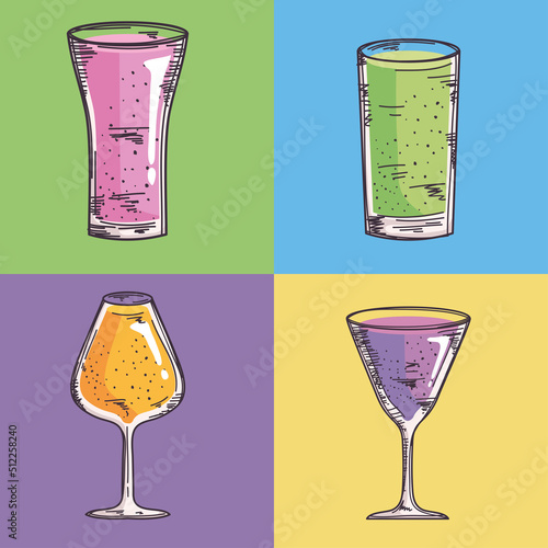 cocktails drinks four icons