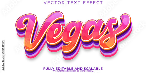 Foto Vegas neon text effect, editable party and disco text style