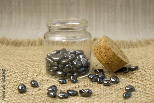 Hematite mineral texture as nice natural texture background close up photo