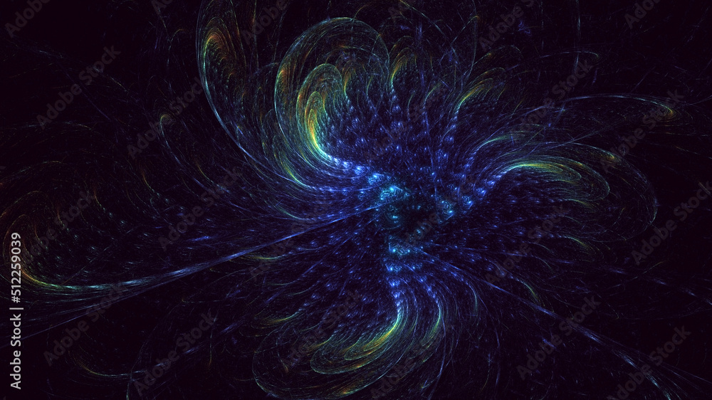 Fototapeta premium 3D rendering abstract multicolor technology fractal light background