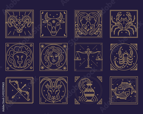 astrology signs twelve icons