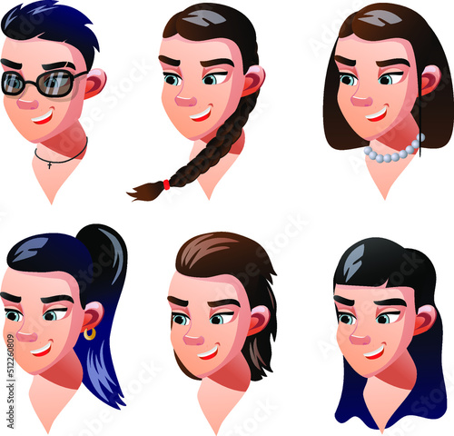 Avatar female portrait stylish hairstyle