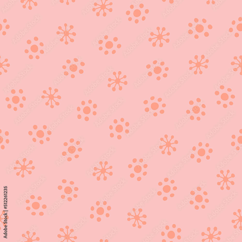 Seamless pattern with abstract shapes. Simple colored doodles