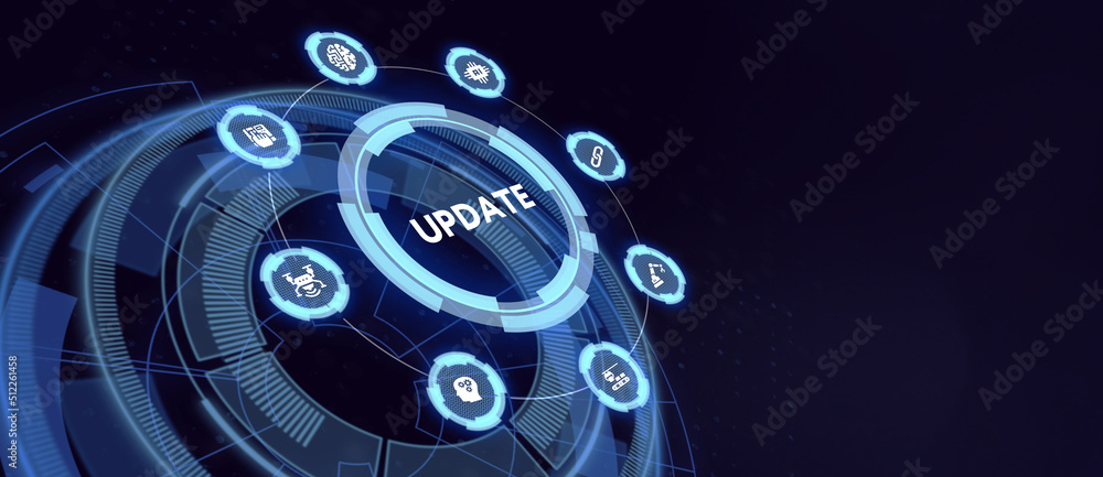 Business, Technology, Internet and network concept. Update software computer program upgrade. Business, Technology, Internet and network concept. Update software computer program upgrade.