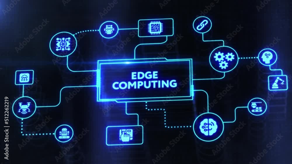 Edge computing modern IT technology on virtual screen. Business, technology, internet and networking concept. Edge computing modern IT technology on virtual screen. Business, technology, internet and networking concept.